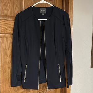 The Limited Black Blazer Fitted Collarless Design